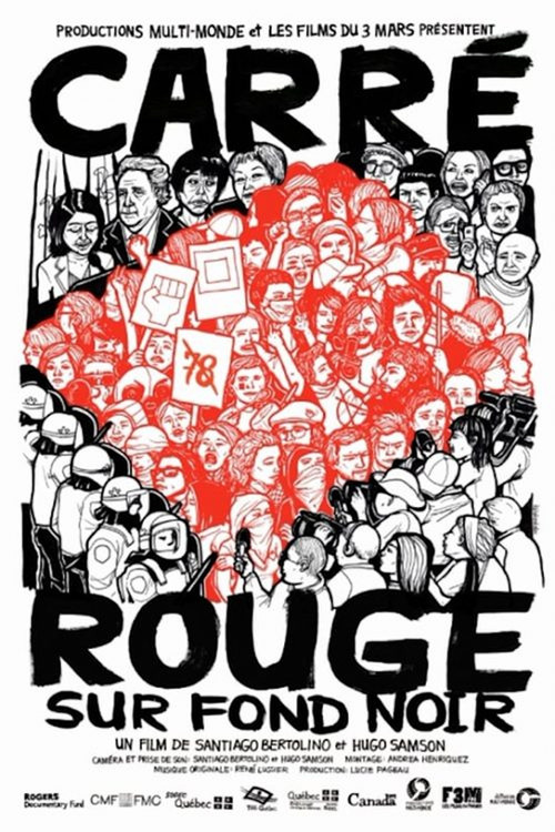 Carr&eacute; rouge sur fond noir